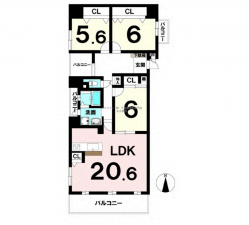豊田市御幸本町、マンションの間取り画像です