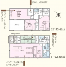 豊田市朝日町、新築一戸建ての間取り画像です