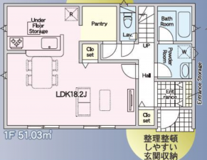 豊田市美里、新築一戸建ての間取り画像です