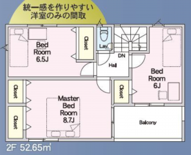 豊田市美里、新築一戸建ての間取り画像です