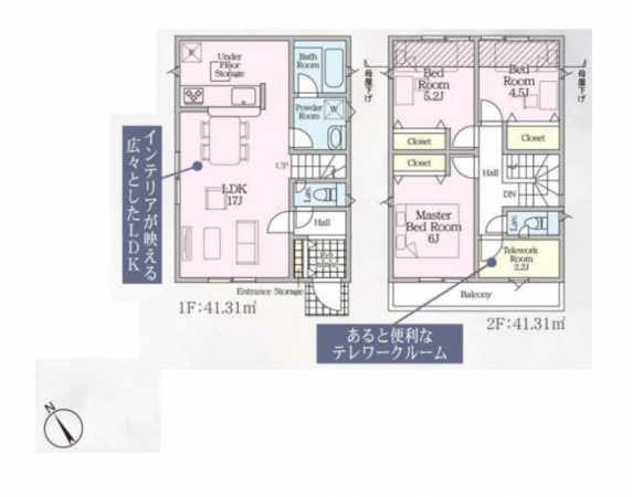 豊田市青木町、新築一戸建ての間取り画像です