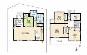 豊田市小坂町、中古一戸建ての間取り画像です