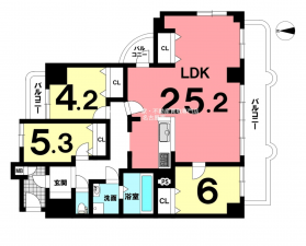 豊田市清水町、マンションの間取り画像です