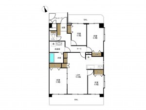 豊田市日南町、マンションの間取り画像です