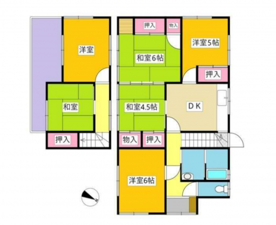 豊田市平山町、中古一戸建ての間取り画像です