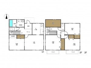 豊田市美里、中古一戸建ての間取り画像です