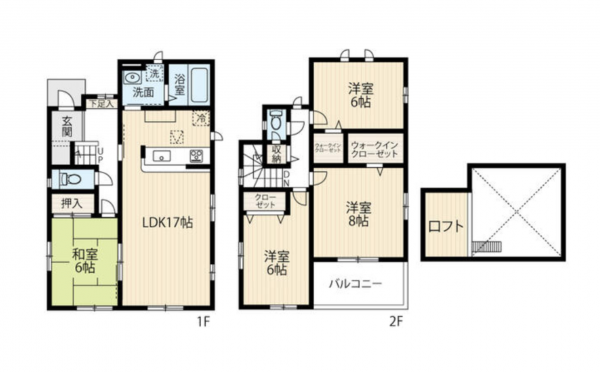 豊田市水源町、中古一戸建ての間取り画像です
