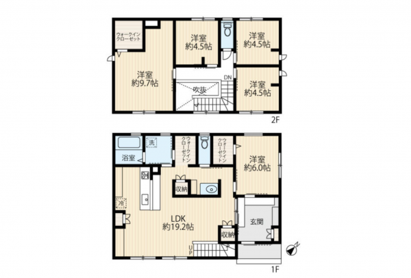 豊田市越戸町、中古一戸建ての間取り画像です