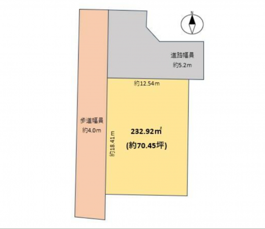 豊田市五ケ丘、土地の間取り画像です