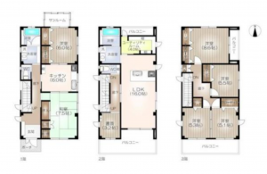 豊田市美里、中古一戸建ての間取り画像です