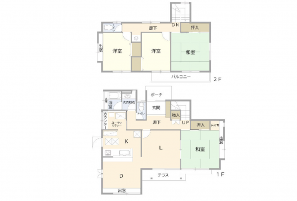 豊田市五ケ丘、中古一戸建ての間取り画像です