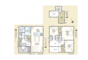 豊田市西中山町、新築一戸建ての間取り画像です