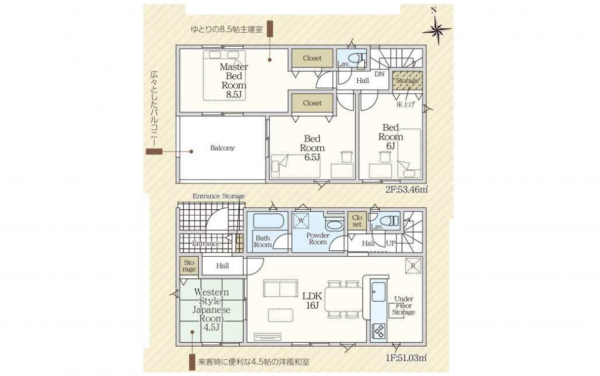 豊田市秋葉町、新築一戸建ての間取り画像です