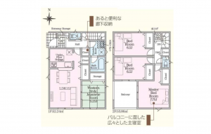 豊田市高上、新築一戸建ての間取り画像です