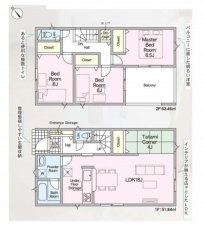 豊田市西中山町、新築一戸建ての間取り画像です