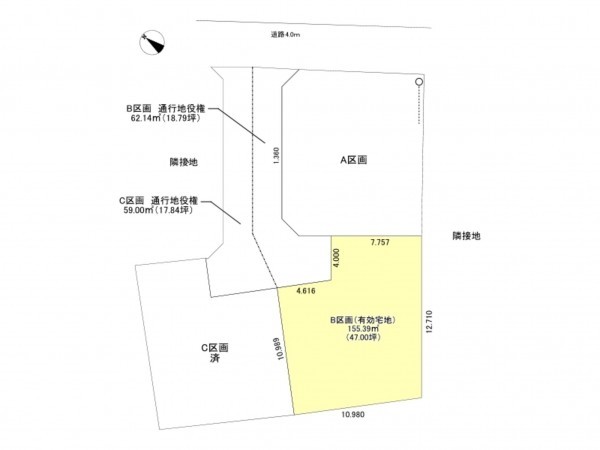豊田市宝町、土地の間取り画像です