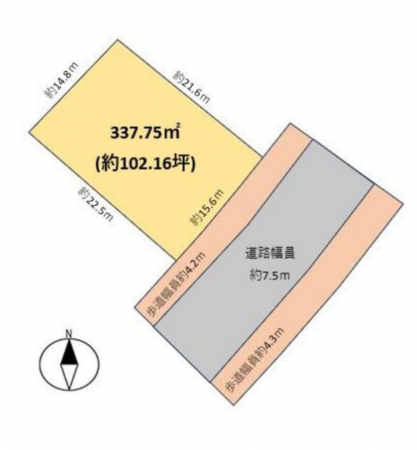 豊田市越戸町、土地の間取り画像です