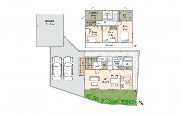 豊田市鴛鴨町、中古一戸建ての間取り画像です