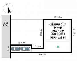 豊田市美里、土地の間取り画像です