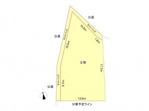 豊田市上丘町、土地の間取り画像です