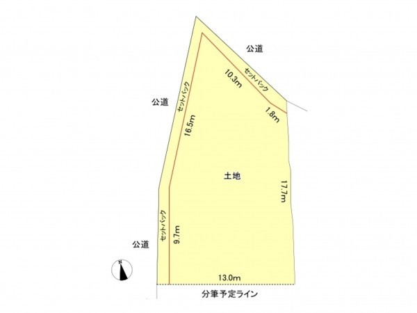 豊田市上丘町、土地の間取り画像です