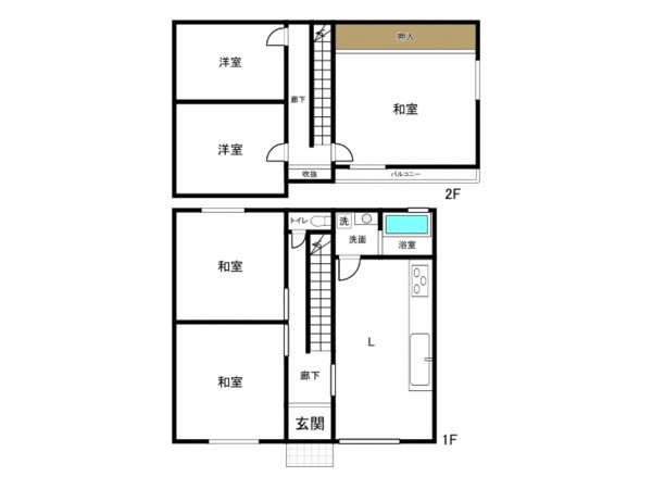 豊田市西中山町、中古一戸建ての間取り画像です