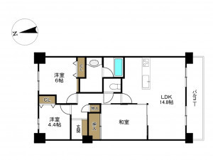 豊田市寿町、マンションの間取り画像です