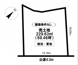 豊田市渡刈町、土地の間取り画像です