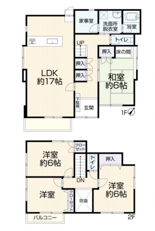 豊田市松平志賀町、中古一戸建ての間取り画像です