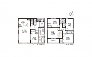 豊田市前山町、新築一戸建ての間取り画像です