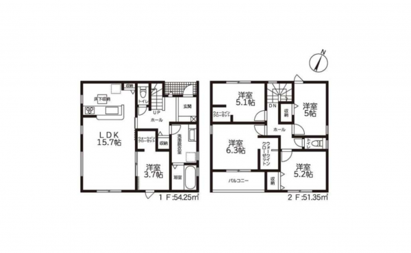 豊田市前山町、新築一戸建ての間取り画像です