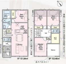 豊田市新町、新築一戸建ての間取り画像です