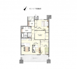 豊田市梅坪町、マンションの間取り画像です