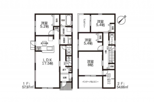 豊田市新町、新築一戸建ての間取り画像です