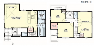 豊田市平戸橋町、新築一戸建ての間取り画像です