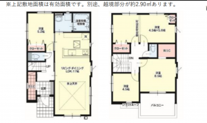 豊田市平戸橋町、新築一戸建ての間取り画像です