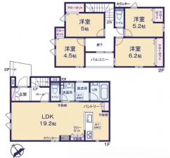 豊田市大林町、新築一戸建ての間取り画像です