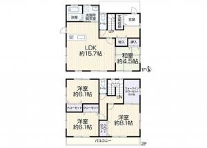 豊田市西中山町、中古一戸建ての間取り画像です