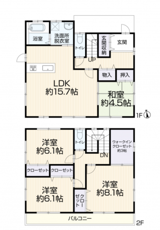 豊田市西中山町、中古一戸建ての間取り画像です