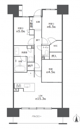 豊田市小坂本町、マンションの間取り画像です