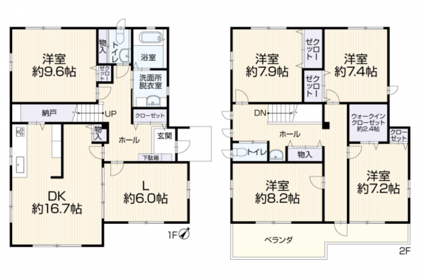 豊田市亀首町、中古一戸建ての間取り画像です