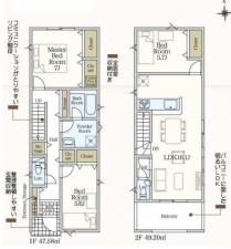 豊田市平和町、新築一戸建ての間取り画像です
