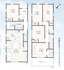 豊田市御船町、新築一戸建ての間取り画像です
