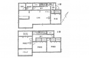 豊田市鴛鴨町、中古一戸建ての間取り画像です