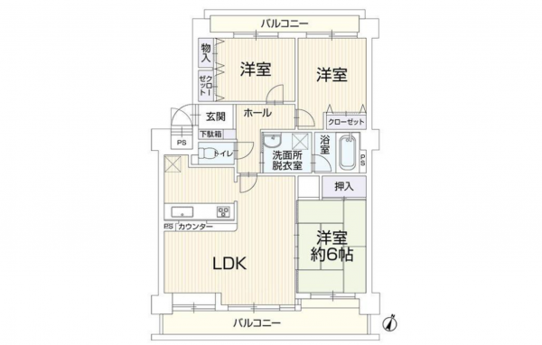 豊田市小坂町、マンションの間取り画像です