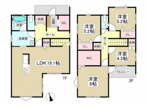 豊田市野見山町、新築一戸建ての間取り画像です