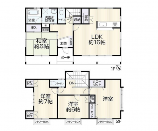 豊田市丸根町、中古一戸建ての間取り画像です