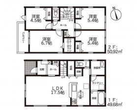 豊田市志賀町、新築一戸建ての間取り画像です