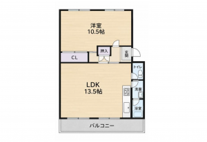 豊田市豊栄町、マンションの間取り画像です