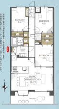 豊田市柿本町、マンションの間取り画像です